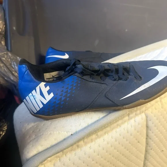 Nike Men’s Black and Blue Soccer Shoes with White Swoosh - Picture 2 of 4